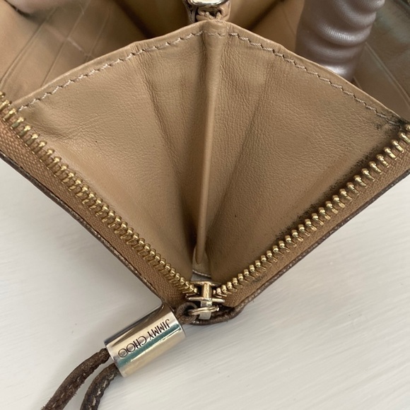 JIMMY CHOO FILIPA Gold Metallic Star Studded Spike Zip Wallet with Gift Box - Picture 12 of 17